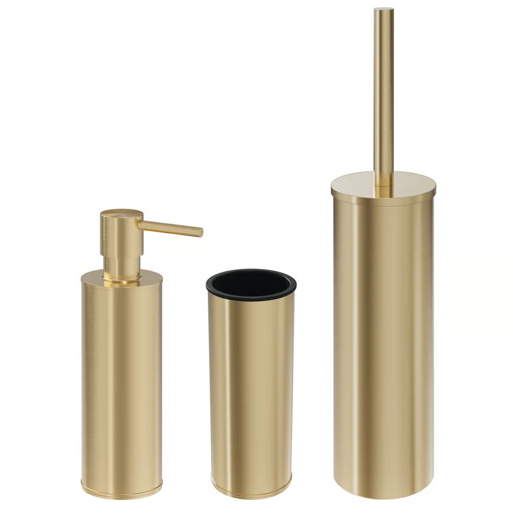 Cutout image of Crosswater MPRO Brushed Brass Freestanding Accessory Set